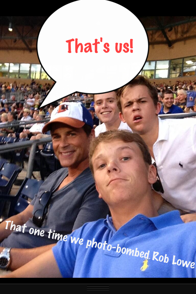 That one time we photo bombed Rob Lowe's family picture and ended up on their Twitter feed. HOLLAAAAA